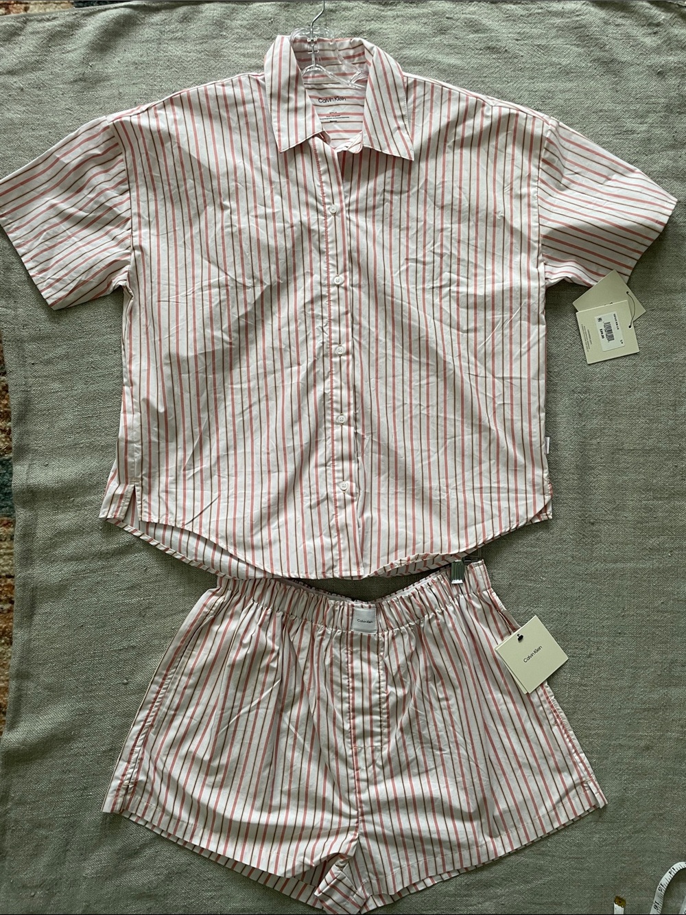 Brand New Striped Short Sleeve Pajama Set